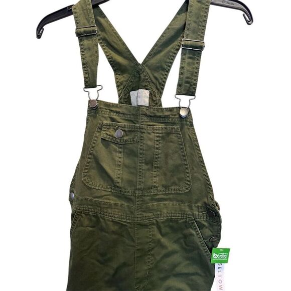 Tinseltown Women's Green Denim Overalls Size XS Adjustable Straps - Picture 3 of 13